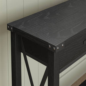 Consolle Moderna a Due Livelli in Legno con Cassetti a Specchio, in MDF Grigio, per Ingresso o Soggiorno - Product Image 4