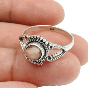 Piedra Natural de alta calidad, Plata de Ley 925, Rodocrosita rosa, piedra preciosa suave, anillo fino para mujer, joyería hecha a mano - Product Image 2