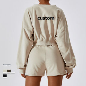 Sweat-shirt décontracté pour femme avec col en V ample, manches longues, couleur unie, poches - Sweat-shirt tendance pour la saison hivernale - Product Image 2