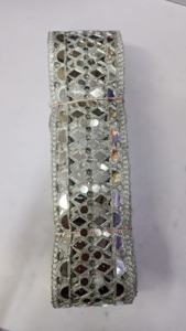 ริบบิ้นตกแต่งลายลูกไม้ทำจากผ้าโปร่งบางเป็นมิตรกับสิ่งแวดล้อมพร้อมกระจกปักดีไซน์รูปตาได้สี่สีกว้าง1.25นิ้ว - Product Image 5