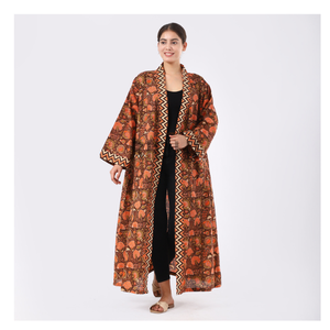 Kimono authentique, tissu imprimé 100% coton, textile artisanal respirant et écologique pour la mode et la décoration intérieure - Product Image 2