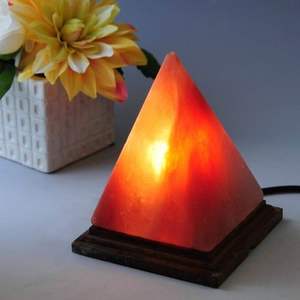 Hand-Carved Himalayan Pink Salt Pyramid <b>Lamp</b> with Unique <b>Love</b> Style Design for Stylish Interior and Home Decor - Product Image 1