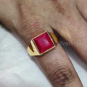 Wholesale <b>Mens</b> <b>Ring</b> New Arrival Natural Ruby Gemstone July Birthstone Birthday Yellow Gold <b>Ring</b> Jewelry 925 Sterling <b>Silver</b> <b>Ring</b> - Product Image 3