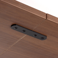 Soportes Metálicos Rectos de Acero Inoxidable con 4 Agujeros, Negros, para Montaje de Muebles de Madera, Placas de Unión y Reparación