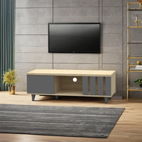 Meuble TV moderne en bois FURNIZONE, avec rangement, pour salon, chambre, bureau à domicile, appartement, fabriqué en Malaisie, 26_0083