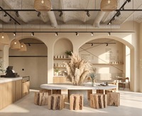 Comptoir de bar de café commercial sur mesure avec armoire à pâtisserie intégrée en verre