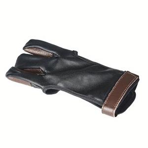 Premium 3-Finger Archery <b>Gloves</b> Soft Suede Leather Cowhide Adjustable Finger Guard for <b>Hunting</b> Target <b>Shooting</b> - Product Image 6