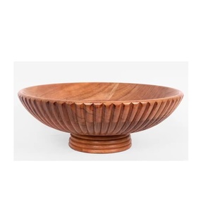 Cuenco de madera de diseño de estilo único de forma redonda para granja y hogar Frutero de calidad elegante Tamaño estándar - Product Image 6