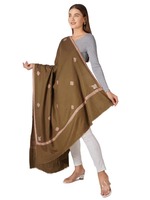 Dupatta d'hiver en velours de soie indien vert olive, moderne, dernière collection, brodé à la main, couleurs unies personnalisables, bordure délicate en Zari