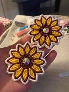 Pendientes de Flamenco Exagerados, Pendientes para Fiestas y Celebraciones, Pendientes Artesanales Tejidos con Cuentas de Semillas Bordadas para Mujer - Product Image 2