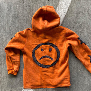 Sweat-shirt à col rond en molleton avec patch brodé personnalisé, 100% coton, coupe ample et courte, pour homme - Product Image 5