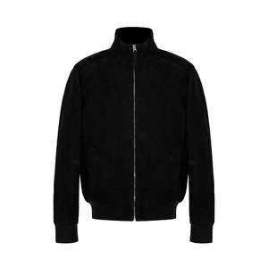 Veste en cuir noir style High Street pour homme avec col montant | Véritable peau de vache imperméable et respirante toutes les tailles disponibles - Product Image 1