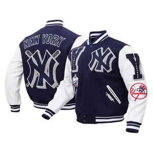 Veste de baseball de haute qualité en vente chaude, prix de gros, produit entièrement personnalisé, logo personnalisé, travail de patchwork - Product Image 1