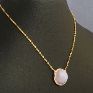 June Birthstone <b>Necklace</b> Yellow Gold Plated 100% 925 Sterling Silver Handmade Jewelry Bulk Product - Product Image 2