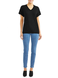 Camisetas Personalizadas con Logotipo para Mujer, Camiseta Corta Ajustada con Cuello Redondo, Algodón Suave con Spandex, Camiseta Básica Lisa al por Mayor para Pedidos al por Mayor - Product Image 6