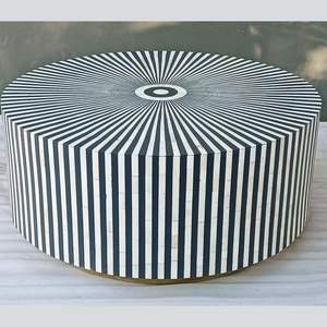 Mesa de centro con incrustaciones de hueso en forma hexagonal, muebles elegantes para sala de estar para uso doméstico, muebles con incrustaciones de hueso - Product Image 6