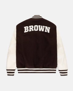 Chaquetas Varsity de Invierno para Hombre al por Mayor, Estilo Universitario, de Lana y Cuero, con Parches y Cierre de un Solo Botón - Product Image 2