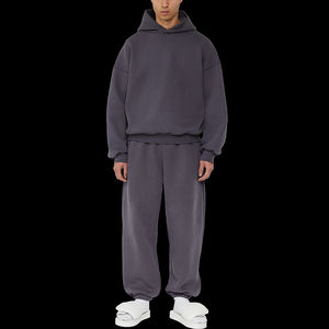 Ensemble de sweat à capuche 2 pièces Jogging Suit Fleece Track Suit Custom Logo Jacket Tracksuits Loose baggy Long Sleeve Men's Tracksuits - Product Image 5