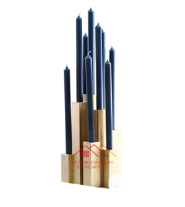 Pièce centrale de table pour hôtel à la maison Bougeoir en bois à bas prix Bougeoir en bois fini de couleur noire - Product Image 2