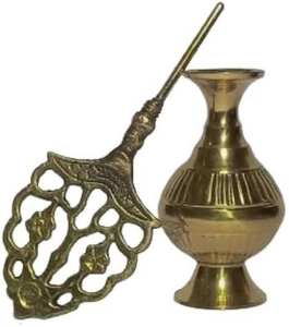 Vente en gros de porte-surma en laiton pur, cadeau islamique de luxe pour la poudre de surma, décoration cosmétique, poudre de surma - Product Image 4