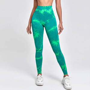 2024 Custom Logo Printed High-Waisted <b>Butt</b> <b>Scrunch</b> <b>Leggings</b> Adults Breathable Butter-Soft Tie Dye Solid Seamed Techniques - Product Image 2