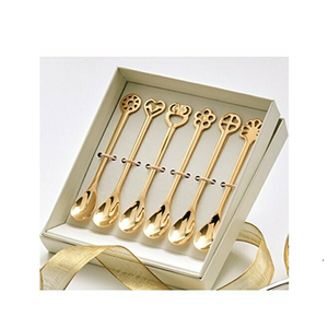 Couverts plaqués or couverts ensemble de vaisselle-cuillère à thé fourchette couteau à dessert ustensiles en laiton design avec vente - Product Image 1