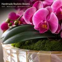 Anggrek Phalaenopsis Buatan yang Dapat Disesuaikan 85cm, Bunga Plastik Tiruan Realistis Buatan Tangan dalam Pot untuk Dekorasi Rumah, Kantor, Hotel