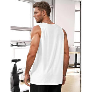 Débardeur sur mesure pour hommes Débardeur à dos de gymnastique en polyester avec logo personnalisé pour entraînement Débardeur à bretelles pour hommes - Product Image 5
