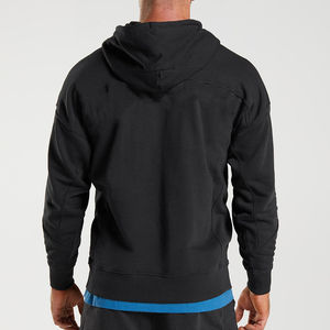 Sweat-shirts à capuche épais en coton lourd pour hommes, brodés, en molleton épais, avec logo personnalisé, grande taille, coupe ample, pour l'hiver - Product Image 4