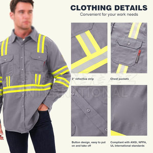 Pakistan Manufacturer Latest Design Welding Shirts Spandex Polyester Breathable Men Welding Shirts - Product Image 5