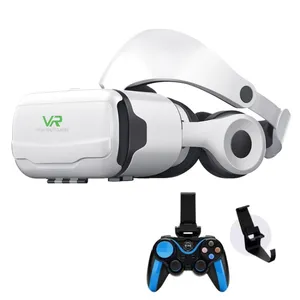 带耳机的手柄手机3D虚拟现实VR游戏头盔眼镜