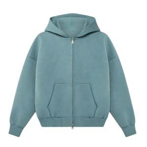 Sudadera con capucha de Terry francés de peso pesado personalizada para hombre, hombro caído recortado, Boxy, cremallera completa, cremalleras dobles, sudaderas con capucha de algodón 100% 2026 - Product Image 3