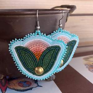 ต่างหูลูกปัดศิลปะปักด้วยด้าย - Product Image 5