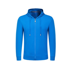 Vente en gros de sweatshirts à capuche pour hommes 100% coton sweat à capuche à fermeture éclair vierge avec impression de logo personnalisé uni - Product Image 1