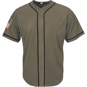 เสื้อเบสบอลผ้าตาข่ายกระดุมเต็มสำหรับผู้ชายเสื้อซอฟต์บอลใส่ได้ทั้งชื่อทีมและหมายเลข - Product Image 1