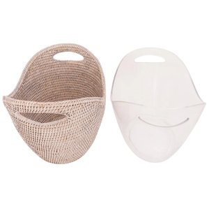 Panier de rangement en rotin noir et blanc, fait main, écologique, de qualité alimentaire, design flexible, avec couvercle, grand modèle, artisanat Sisu - Product Image 4