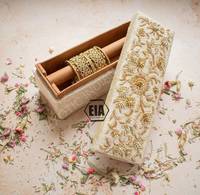 ART INDIEN EXOTIQUE Boîte cadeau en tissu acrylique brodée à la main de luxe Fleur Ange Logo personnalisé Souvenir Mariage Ramadan