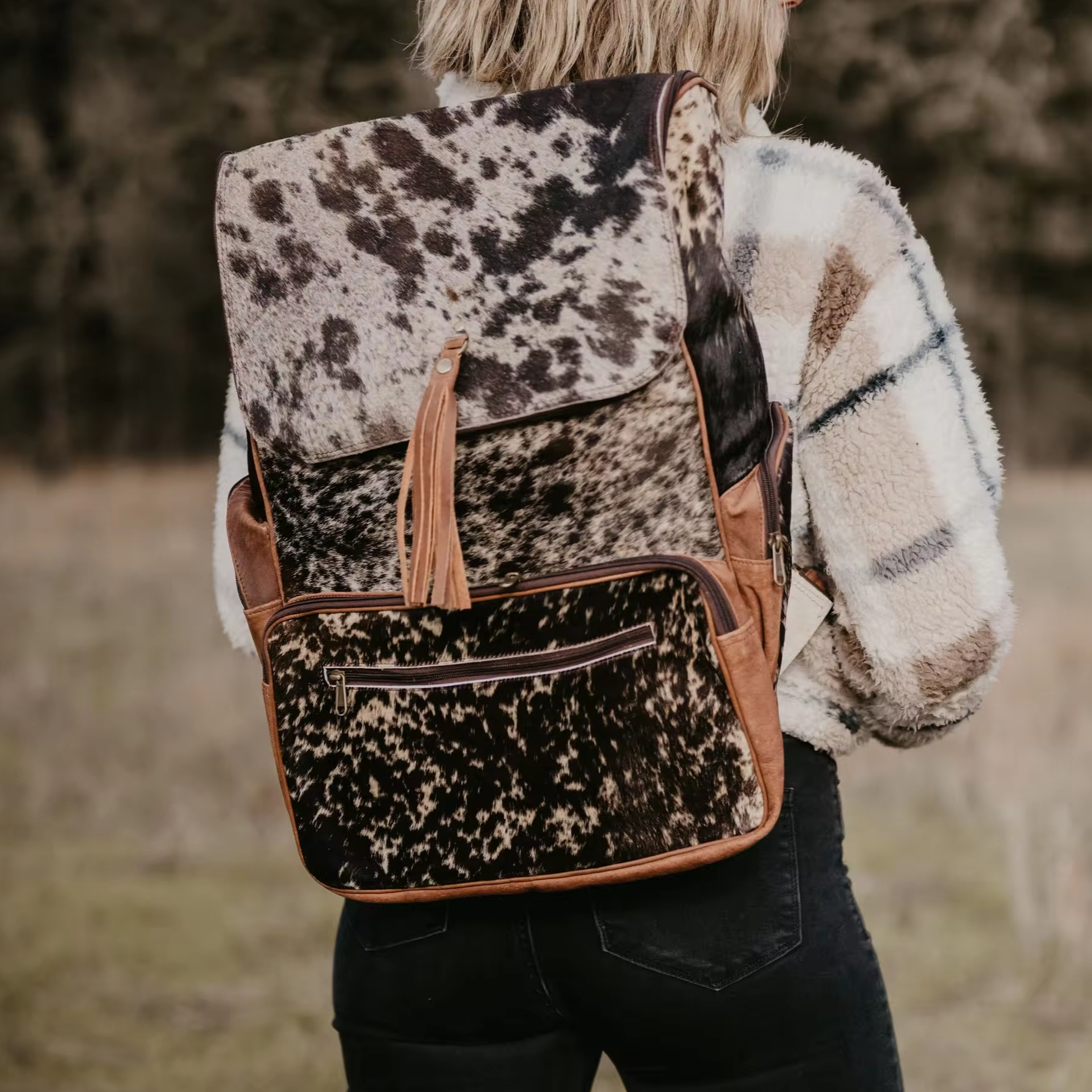 Borsa zaino da viaggio colorata hippie vintage tribale per