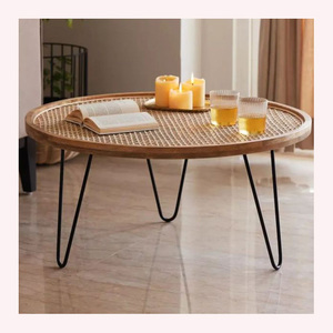 2025 Eco-Friendly Rattan & Wood Coffee Table Minimalist, Durable & Timeless The Perfect Fusion of Nature & Modern Design - Product Image 3