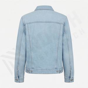 Veste en jean décontractée personnalisée pour hommes, grandes tailles, 100% coton, option logo sur le devant, respirante, veste d'hiver - Product Image 2