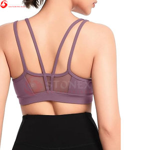 Vente en gros Soutien-gorge de sport à soutien élevé pour femmes Coussinets amovibles Matériau Spandex/Nylon Confortable Nouveau design Couleur unique pour le yoga - Product Image 2