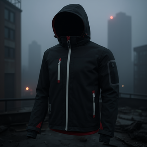 Chaqueta de Seguridad y Supervivencia Metropolis Negra/Carbono de Tejido Softshell - Product Image 3