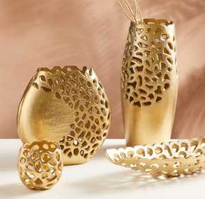 Golden Industrial Design Brass Flower Vase Decorative Showpiece and Pot Holder for Home Decor - Product Image 4