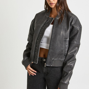 Dernière arrivée veste universitaire en cuir de vache biologique pour femmes OEM/ODM veste universitaire confortable et respirante nouveau design chaud - Product Image 3