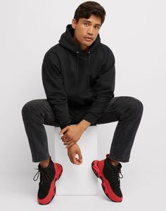 เสื้อสเวตเตอร์มีฮู้ดของผู้ชาย OEM ผ้าฝ้ายรุ่นไม่ติดกระเป๋า - Product Image 4