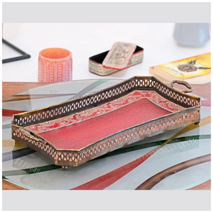 Plateaux de service à vin ronds en métal de luxe, design moderne, écologiques, artisanat en métal pour mariage, décoration de table pour la maison et l'hôtel - Product Image 4