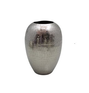 Pot de fleur en aluminium de vente chaude nickelage et vase en métal de conception antique de couleur argentée pour la décoration de table - Product Image 1