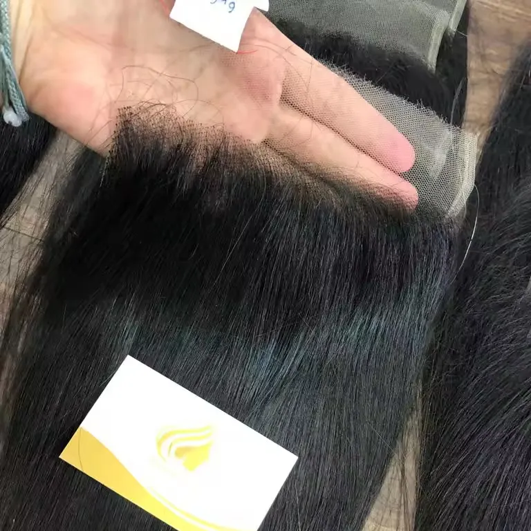 Frontal And Closure Swiss Lace HD Lace #1b Natural Straight Single donor Human Hair The Best Whole Sale Price List