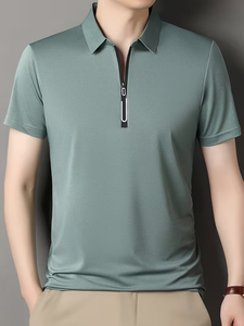 Polo de Alta Calidad 2026 con Cierre y Logotipo Personalizado, 180 g/m², Camiseta Polo de Algodón para Golf, Camiseta con Cuello para Hombre - Product Image 2