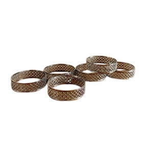 Fournisseurs indiens en vrac de bonne qualité vendant le dernier modèle de forme ronde cuivre plaqué rond rond de serviette en métal S/6 pour décoration de table de mariage - Product Image 1